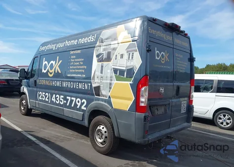 2018 Ram Promaster 2500 High Roof 159 Wb from USA, damaged, VIN 3C6TRVDG3JE160929